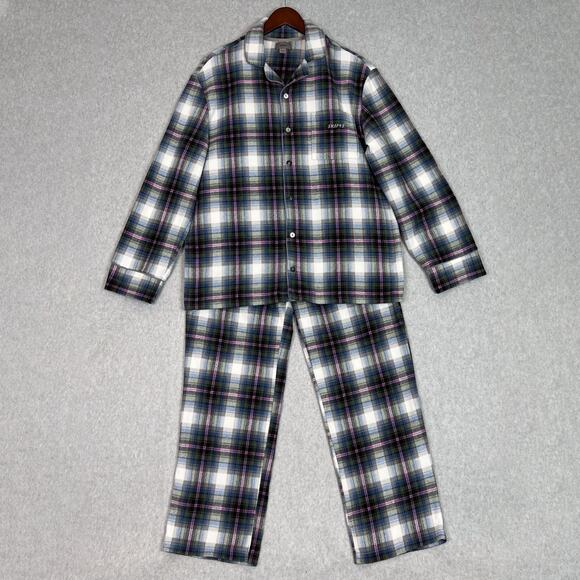 Skims Multi Plaid Gender Inclusive Fleece Sleep Pajama Set Size Small - Picture 2 of 16